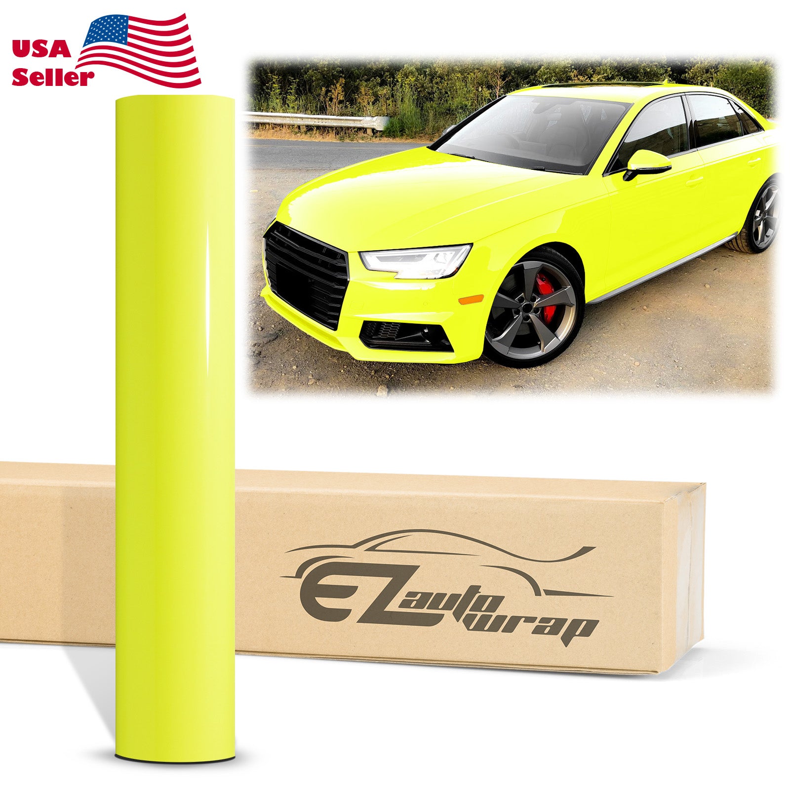 Fluorescent Yellow Gloss Vinyl Wrap