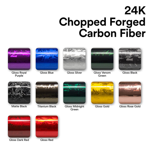 24K Chopped Forged Carbon Fiber Gloss Dark Red Vinyl Wrap