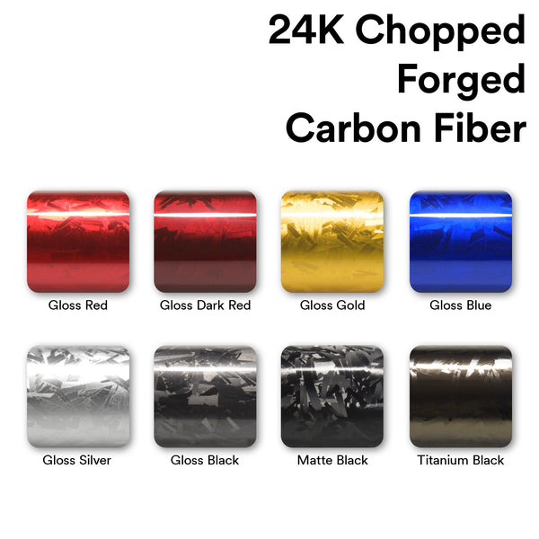 24K Chopped Forged Carbon Fiber Gloss Red Vinyl Wrap