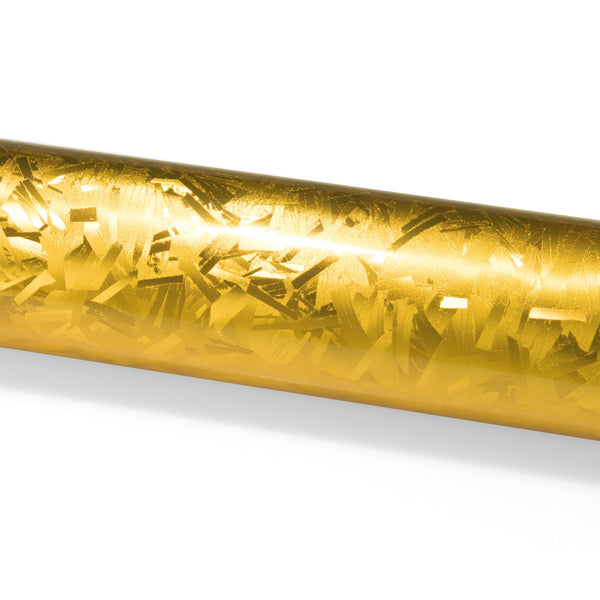 24K Chopped Forged Carbon Fiber Gloss Gold Vinyl Wrap
