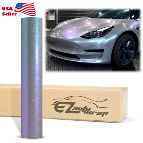 Galaxy Dust Gloss Gray Blue Color Shift Vinyl Wrap