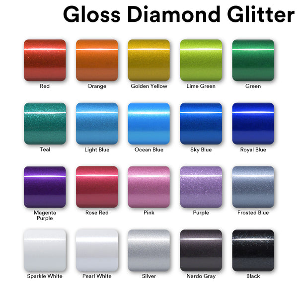 Gloss Diamond Glitter Black Vinyl Wrap