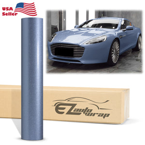 Gloss Diamond Glitter Frosted Blue Vinyl Wrap