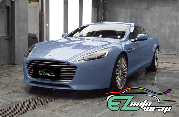 Gloss Diamond Glitter Frosted Blue Vinyl Wrap