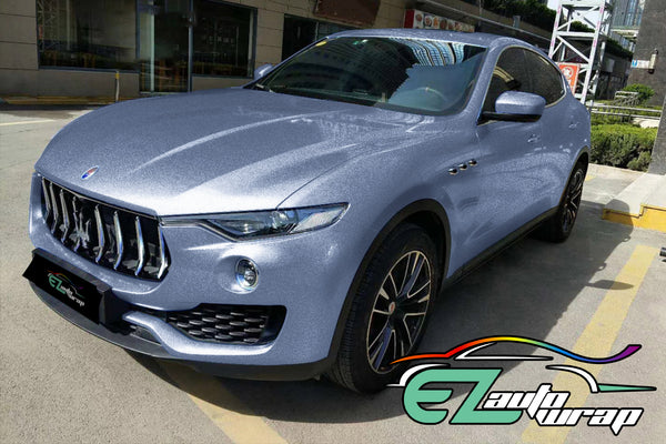 Gloss Diamond Glitter Frosted Blue Vinyl Wrap