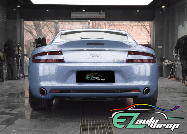 Gloss Diamond Glitter Frosted Blue Vinyl Wrap