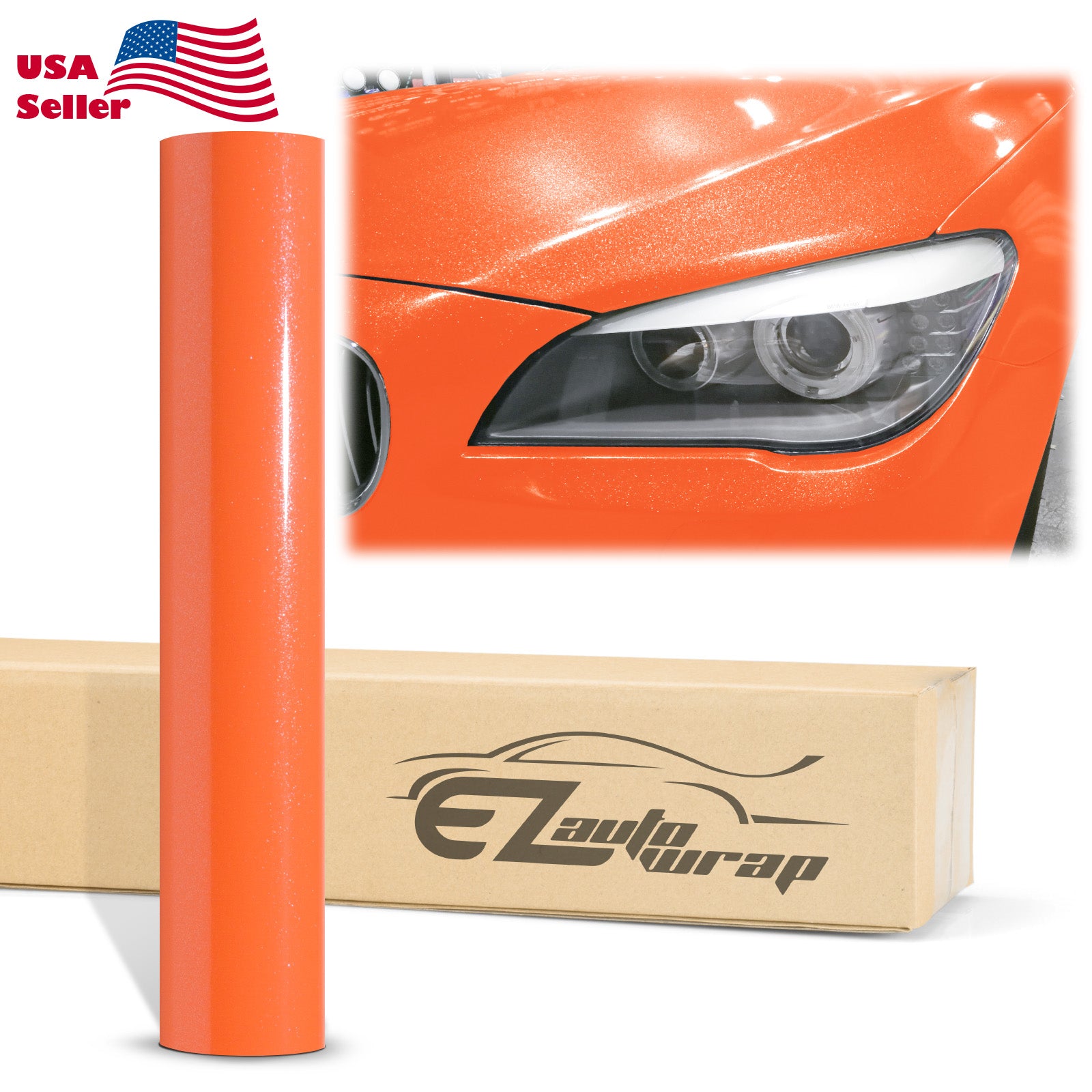 Sparkle Orange Vinyl Wrap