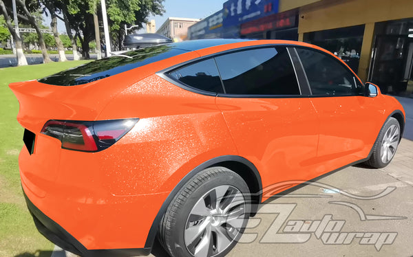 Sparkle Orange Vinyl Wrap