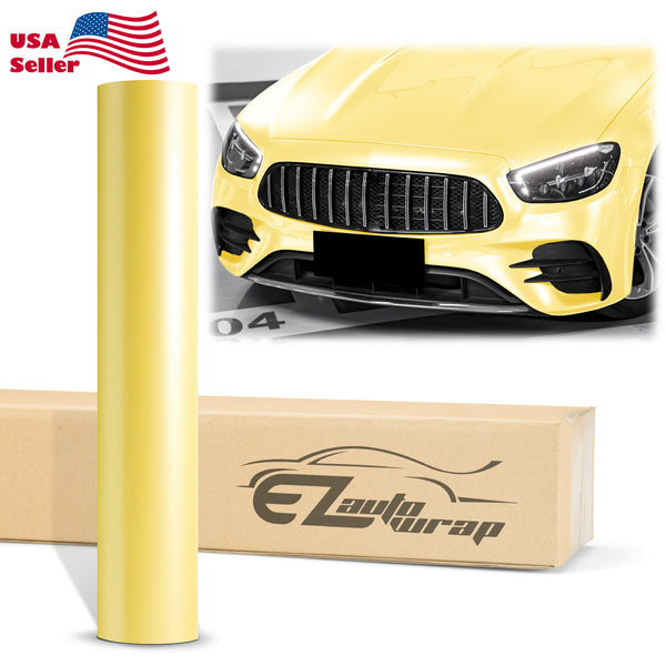 Gloss Pearlescent Lemon Yellow Vinyl Wrap