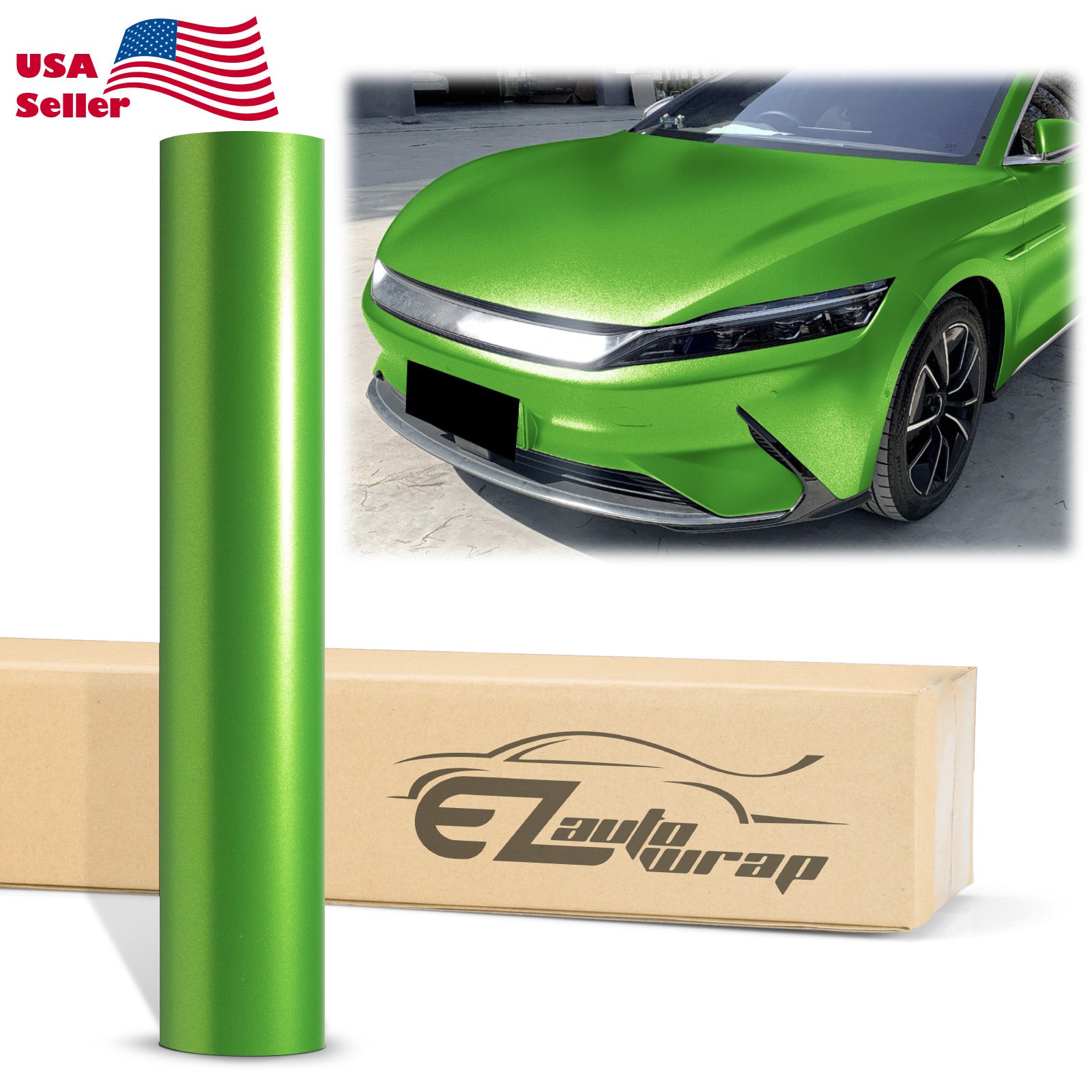 Heavy Metal Diamond Satin Emerald Green Vinyl Wrap