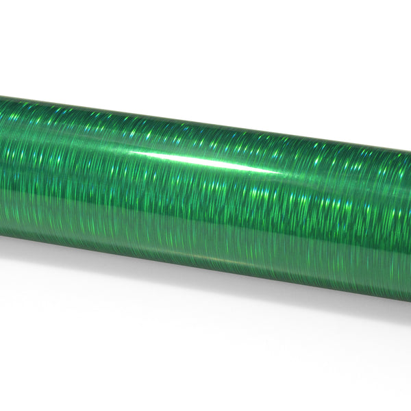Holographic Brushed Aluminum Emerald Green Rainbow Vinyl Wrap