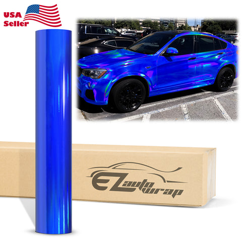 Holographic Blue Rainbow Vinyl Wrap