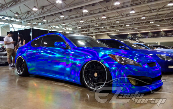 Holographic Blue Rainbow Vinyl Wrap