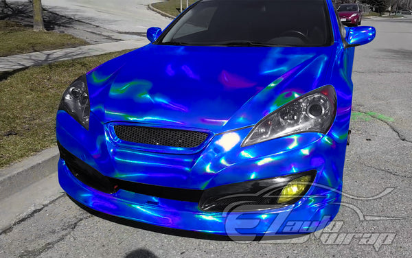 Holographic Blue Rainbow Vinyl Wrap