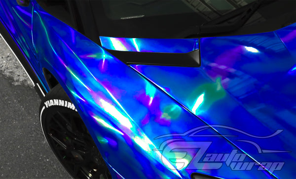 Holographic Blue Rainbow Vinyl Wrap