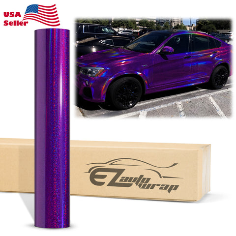 Holographic Glitter Purple Rainbow Vinyl Wrap