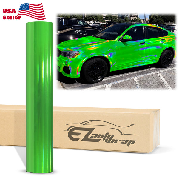 Holographic Green Rainbow Vinyl Wrap