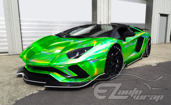 Holographic Green Rainbow Vinyl Wrap