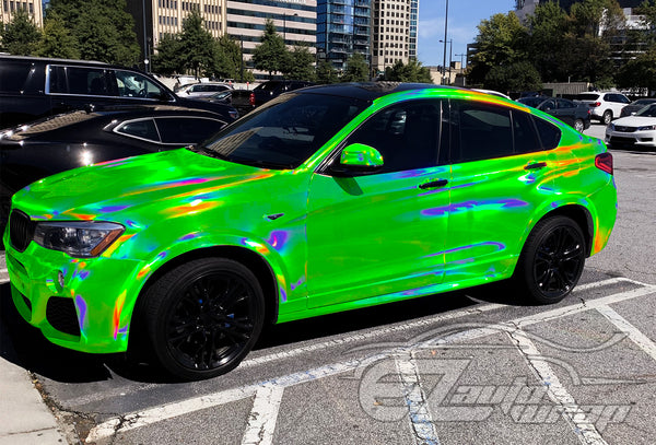Holographic Green Rainbow Vinyl Wrap