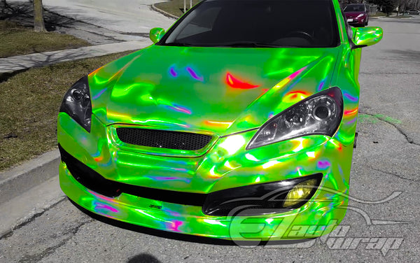 Holographic Green Rainbow Vinyl Wrap