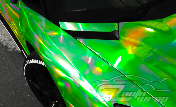 Holographic Green Rainbow Vinyl Wrap