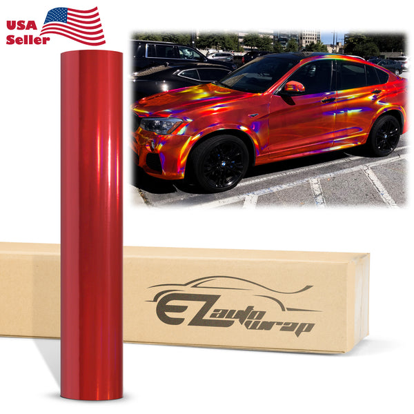 Holographic Red Rainbow Vinyl Wrap