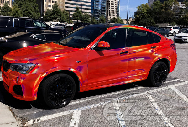 Holographic Red Rainbow Vinyl Wrap