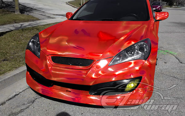 Holographic Red Rainbow Vinyl Wrap