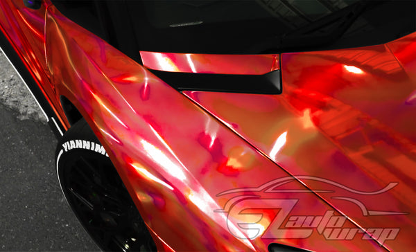 Holographic Red Rainbow Vinyl Wrap