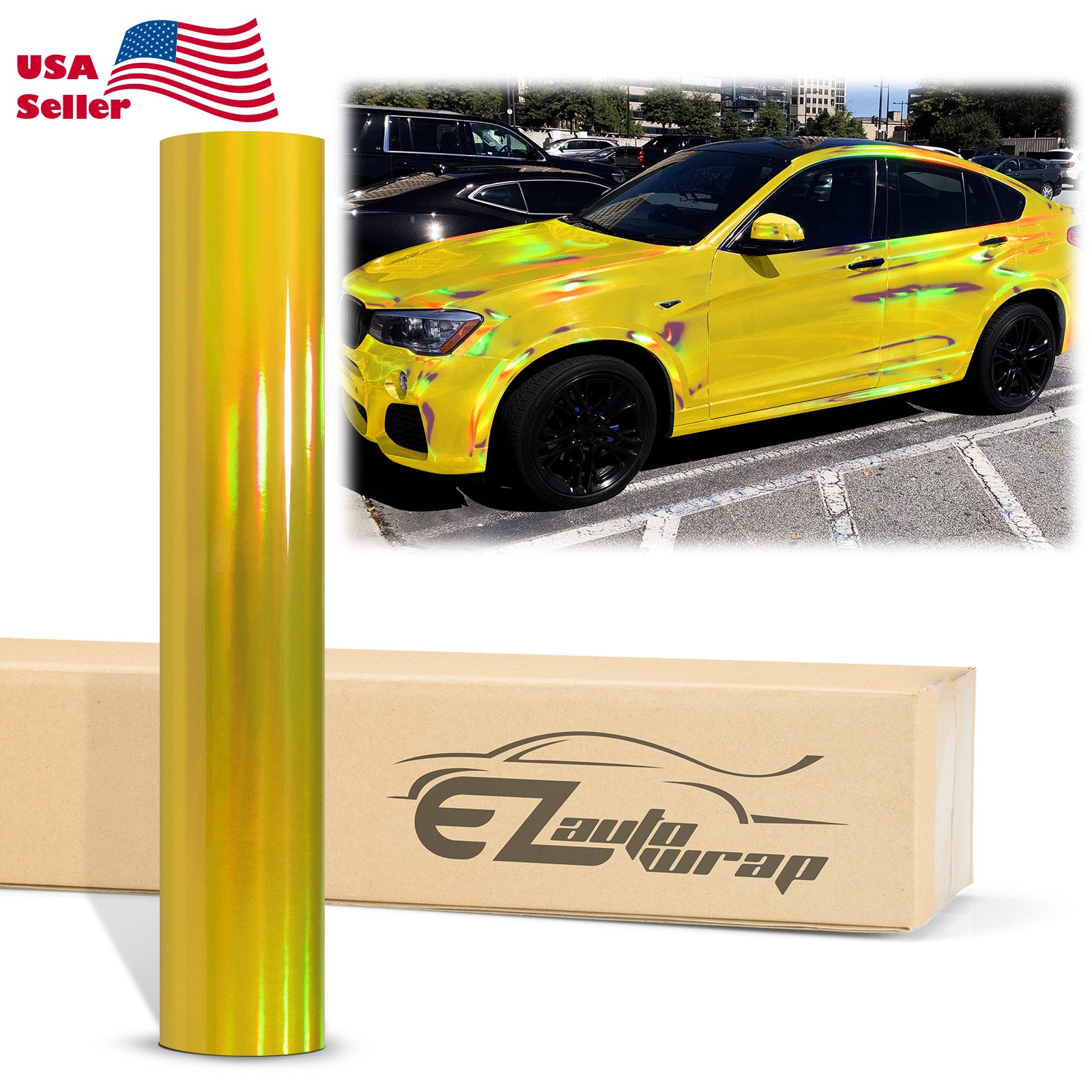Holographic Yellow Rainbow Vinyl Wrap – EzAuto Wrap