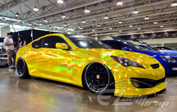 Holographic Yellow Rainbow Vinyl Wrap