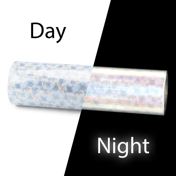 ESSMO™ Floral Blue Reflective Heat Transfer Vinyl HTV PR33