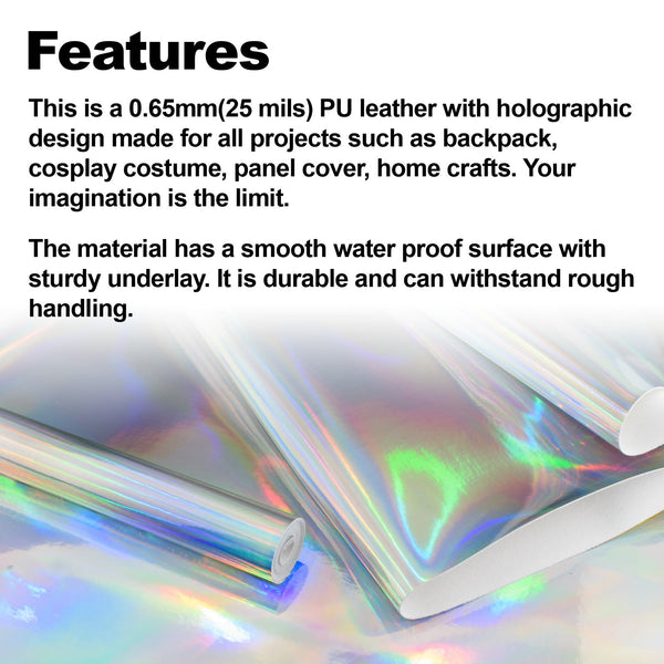 Fabric Holographic Silver Cloth Marine Vinyl 54" Wide Plain Weave PU Leather Upholstery