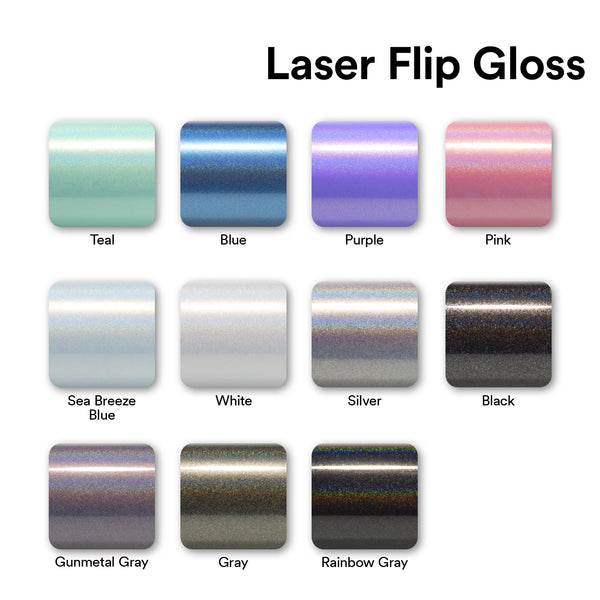 Laser Flip Gloss Black Metallic Psychedelic Rainbow Holographic Vinyl Wrap