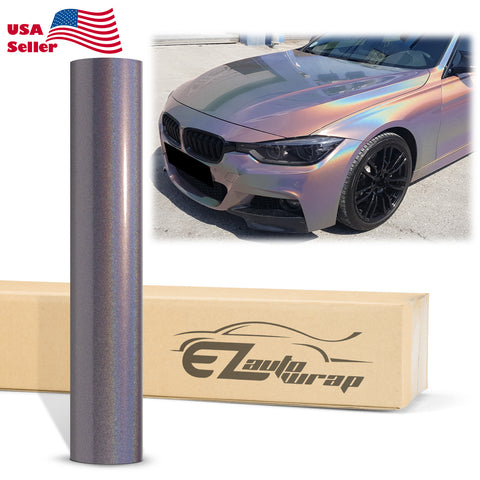 Laser Flip Gloss Gunmetal Gray Metallic Psychedelic Rainbow Holographic Vinyl Wrap