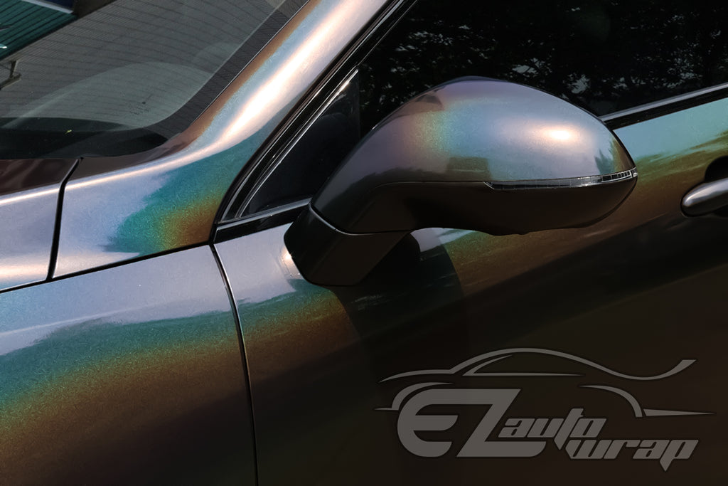 Gloss Metallic Rainbow Black Vinyl Wrap with ADT GGRB228 - Psychedelic Flip  Colour