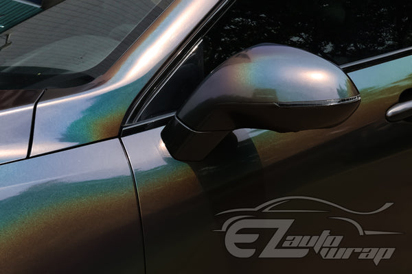 Laser Flip Gloss Black Metallic Psychedelic Rainbow Holographic Vinyl Wrap