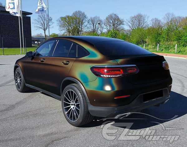 Laser Flip Gloss Black Metallic Psychedelic Rainbow Holographic Vinyl Wrap