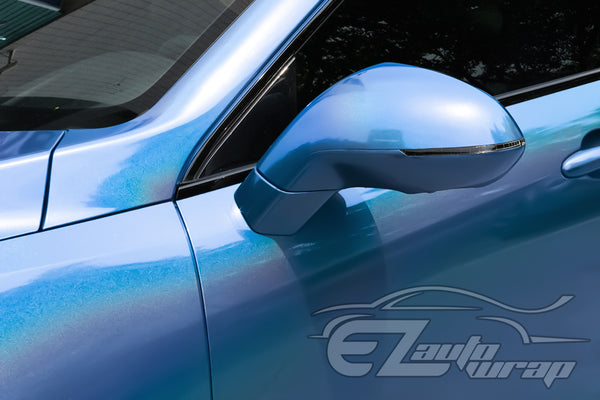 Laser Flip Gloss Blue Metallic Psychedelic Rainbow Holographic Vinyl Wrap