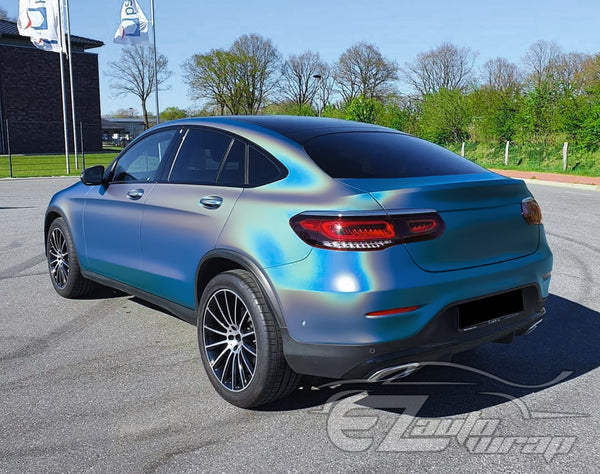 Laser Flip Gloss Blue Metallic Psychedelic Rainbow Holographic Vinyl Wrap
