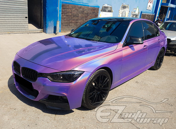 Laser Flip Gloss Lavender Purple Metallic Psychedelic Rainbow Holographic Vinyl Wrap