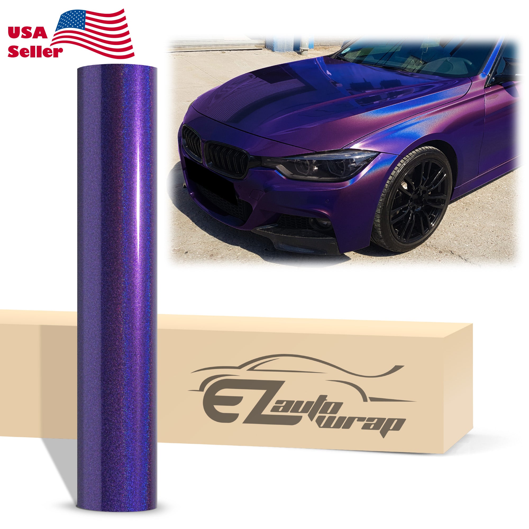 Laser Flip Gloss Purple Metallic Psychedelic Rainbow Holographic Vinyl Wrap