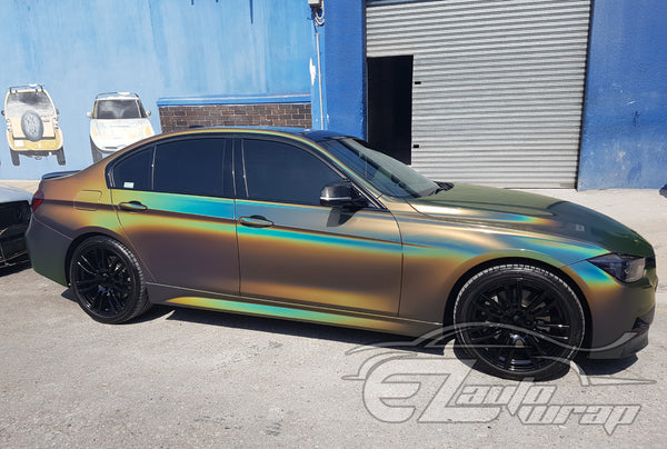 Laser Flip Gloss Gray Metallic Psychedelic Rainbow Holographic Vinyl Wrap