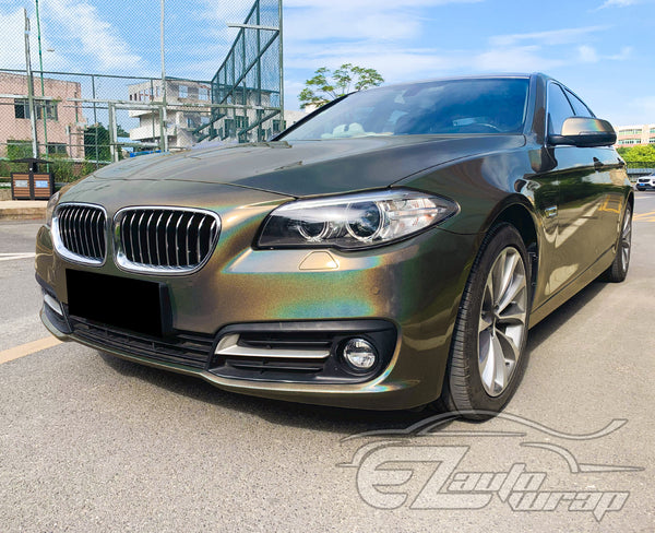 Laser Flip Gloss Gray Metallic Psychedelic Rainbow Holographic Vinyl Wrap