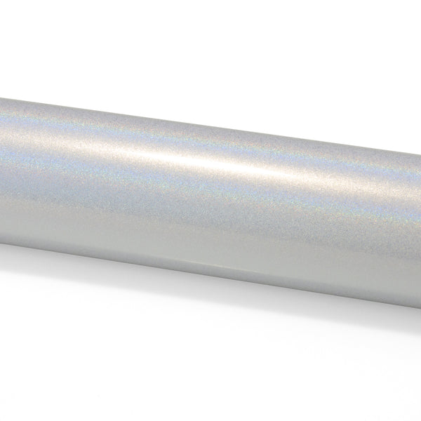 Laser Flip Gloss White Metallic Psychedelic Rainbow Holographic Vinyl Wrap