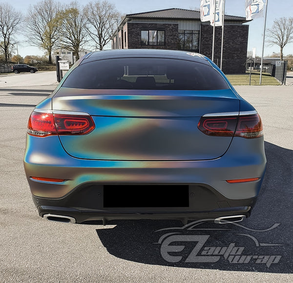 Laser Flip Satin Gray Metallic Psychedelic Holographic Vinyl Wrap