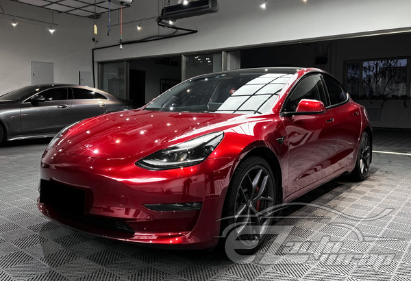 Liquid Metallic Cherry Red Gray Vinyl Wrap