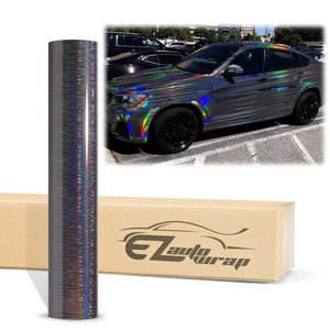Holographic Brushed Aluminum Gray Rainbow Vinyl Wrap