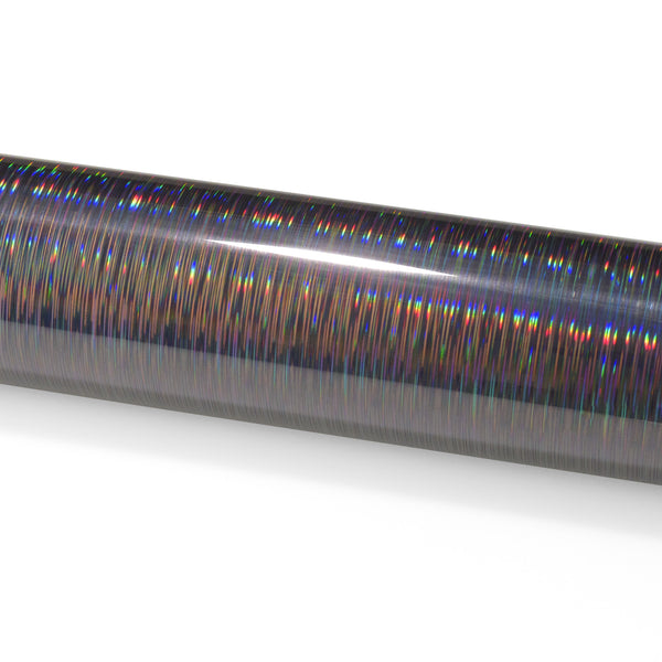 Holographic Brushed Aluminum Gray Rainbow Vinyl Wrap
