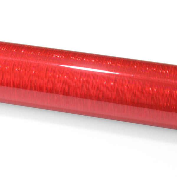 Holographic Brushed Aluminum Red Rainbow Vinyl Wrap